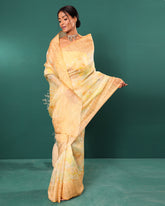 Handwoven Tissue Moonga Floral Silk Saree